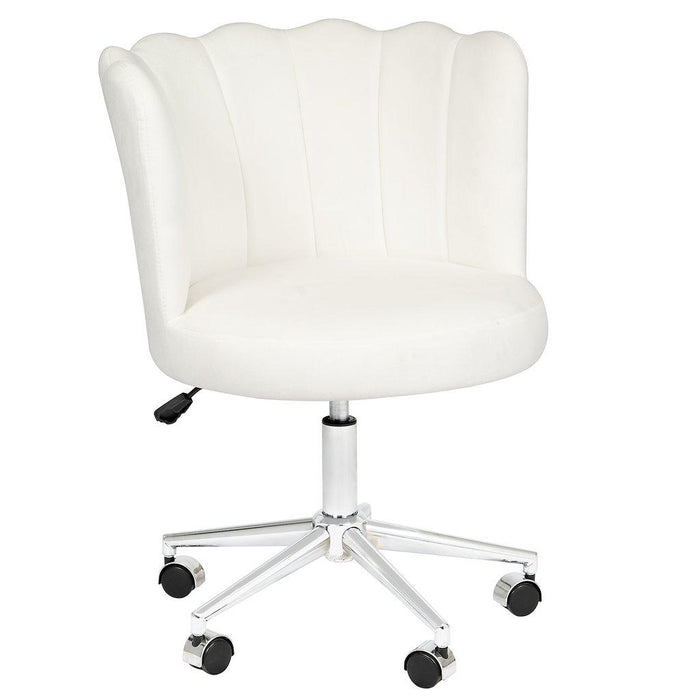 Alana White Velvet Vanity Chair