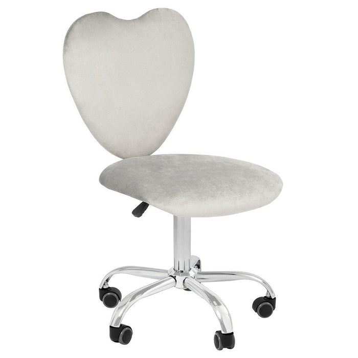 Heart White Swivel Vanity Chair